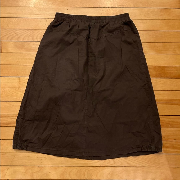 Brown Linen Midi Skirt - Picture 2 of 3